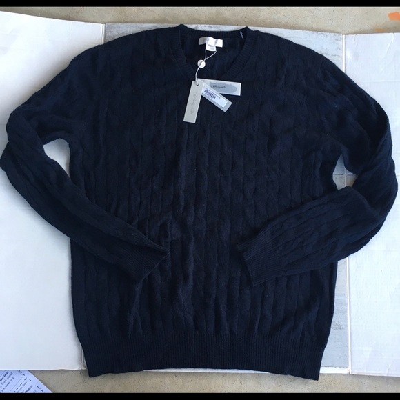 Christopher Fischer Cashmere mens knit sweater in size  XL, Navy blue, NWT - Picture 10 of 10